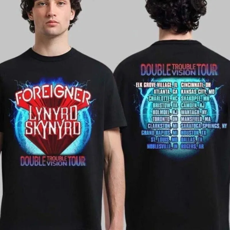 Camiseta Gráfica da Banda Lynyrd Skynyrd 2026 para Fãs de Concertos, Camisetas Gráficas Masculinas