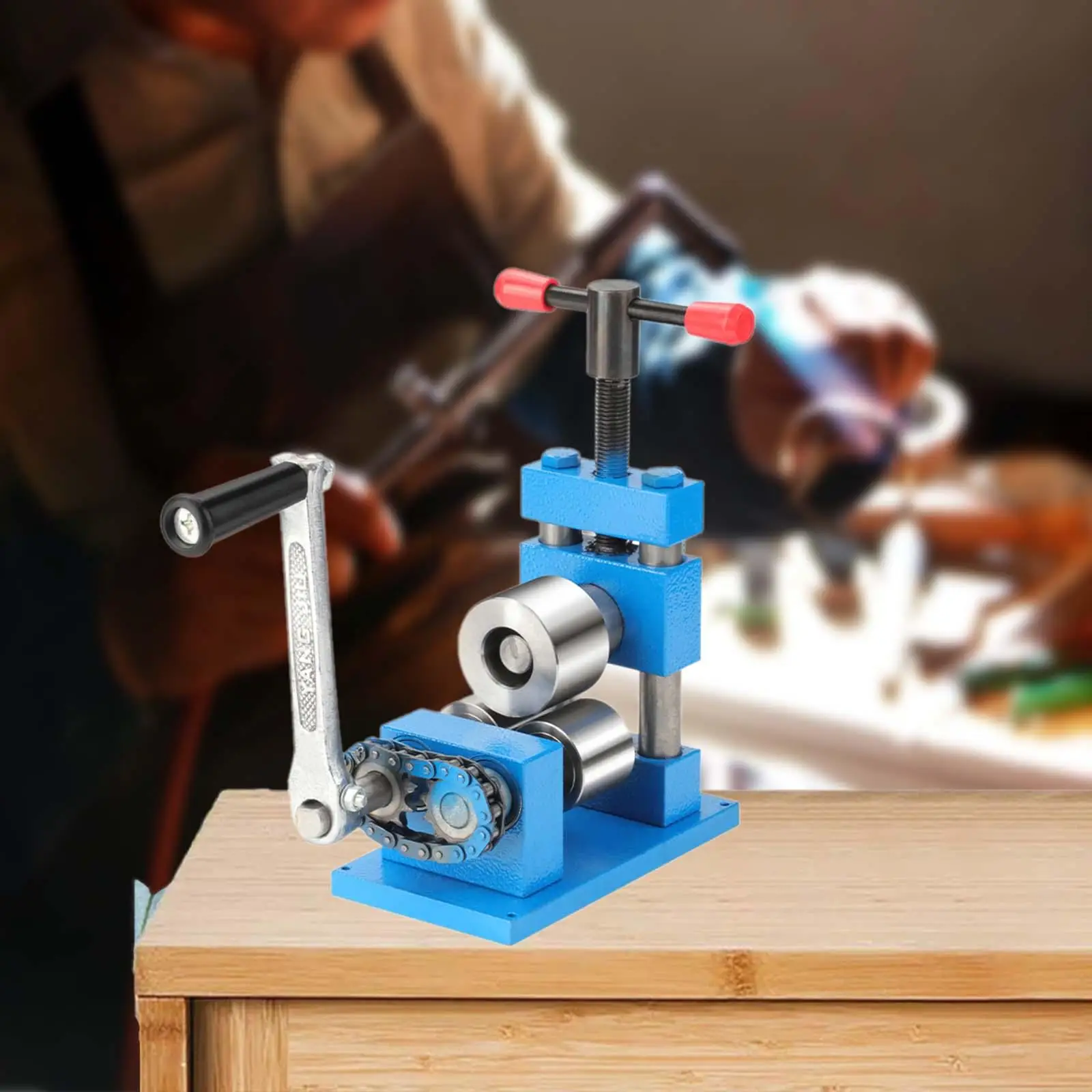 

Rolling Mill Machine DIY Curving Easy to Use Compact Manual Hand Crank Tableting Tool for Bracelet Earring Ring Jewelry Designer