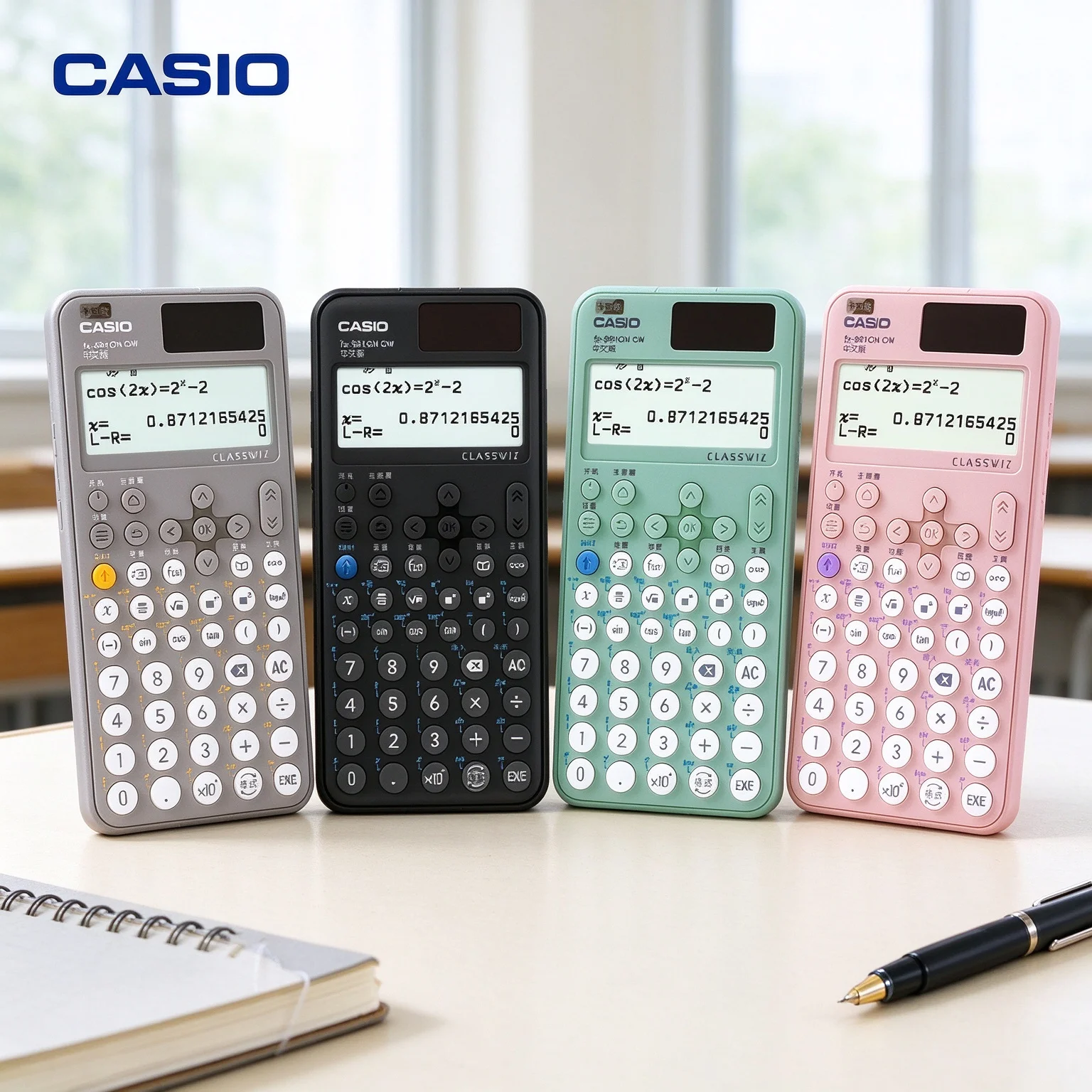 Casio FX-999CN-CW Student Calculator, HD Large Screen, Sensitive Keys, for High School Math Homework FX-82E/FX-991CN-CW
