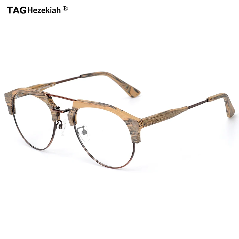 

TAG Hezekiah Retro glasses frame men women Eyeglasses optical Myopia reading prescription Acetate Imitation wood grain Eyeweas