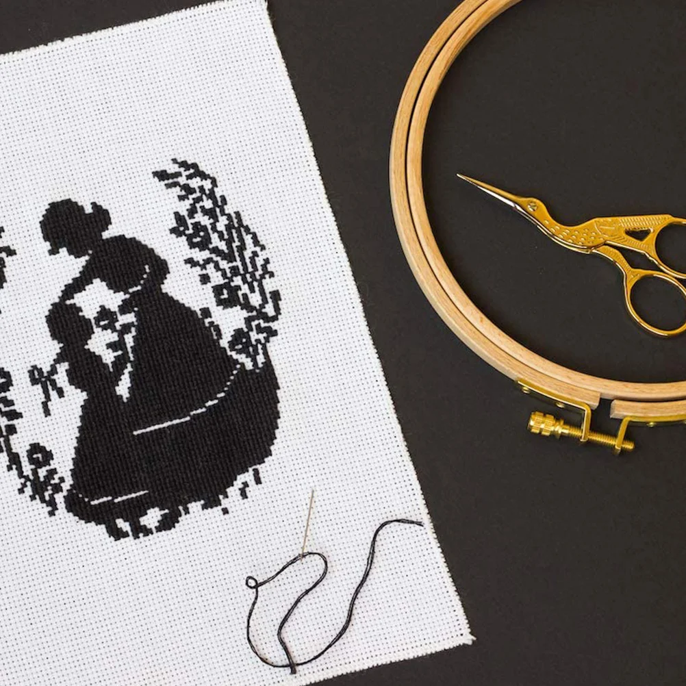 

24 Pcs Embroidery Thread Black White Cross Stitch Portable Sewing DIY Household Clothes Polyester Colored Non Fading Rich Luster
