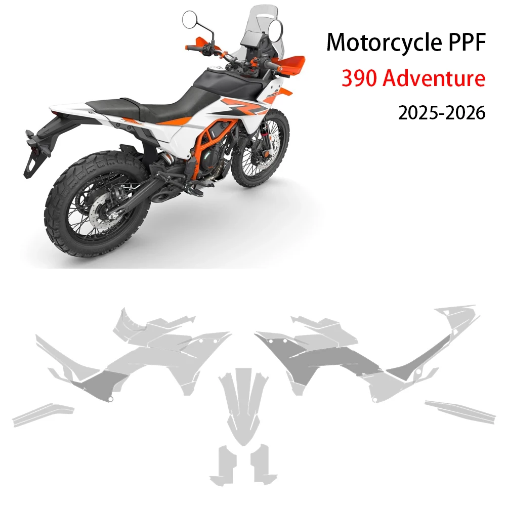 

For 390 Adventure Motorcycle Protective Film Fairing Anti-scratch Transparent Film PPF 390ADV 2025-2026 7.5Mil Thickness 390 ADV