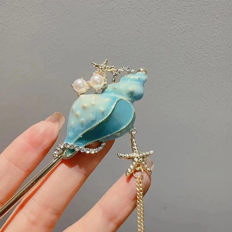 New Chinese Beach Style Hair Clip Pearl Tassel Hair Stick  display picture 2