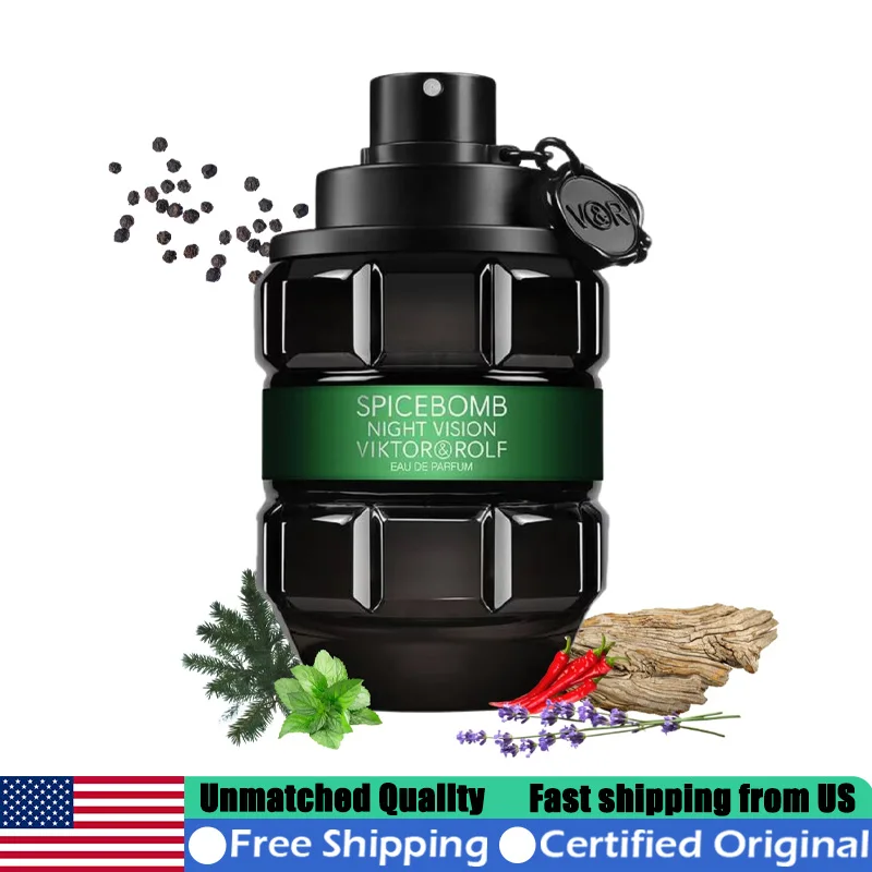 Viktor&Rolf Spicebomb Night Vision Eau de Parfum Spray 3 Oz Perfume Duradero con Feromonas Picantes para Hombre con Notas de Incienso y Clavo