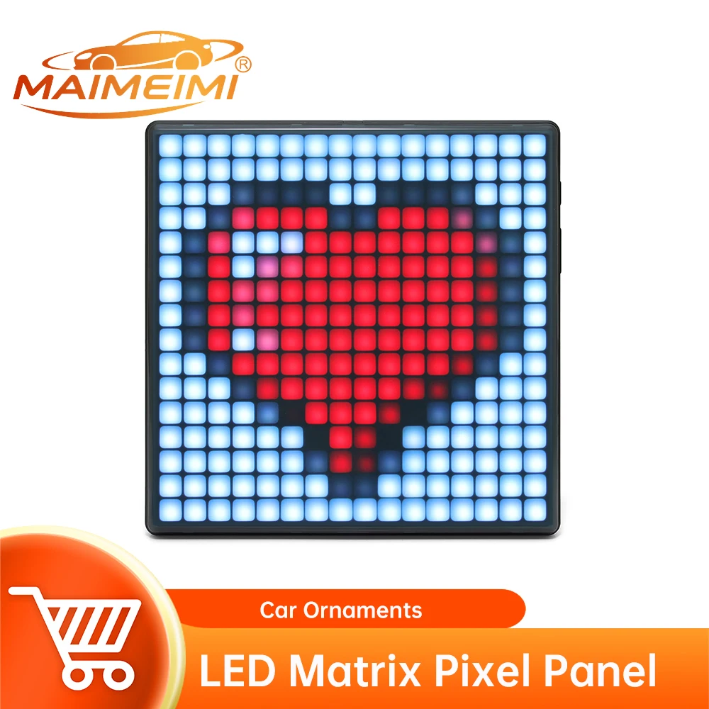 Car Ornaments LED Pixel Screen DIY Frame APP Control Programmable Lamp Holiday Gift Mood Light Desk Decor Wall Hanging