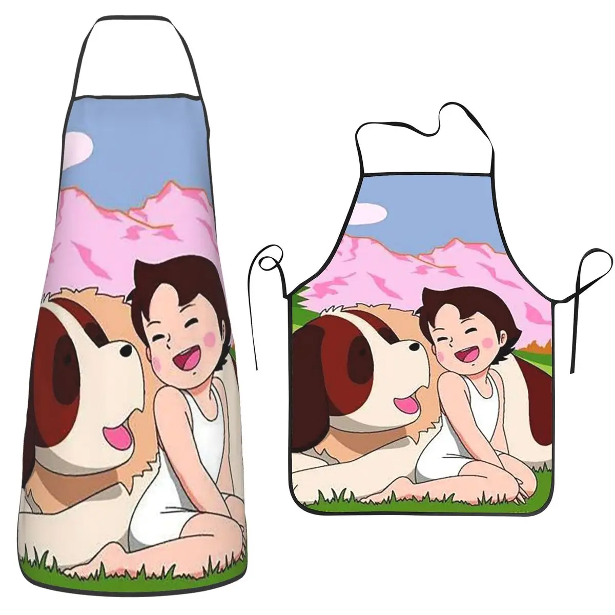 Anime Heidi Girl Of The Alps Peter Grandpa Apron Chef Baking Tablier Bib Kitchen Cleaning Pinafore for Women Men Painting