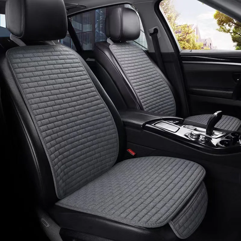 Universal Anti-slip Car Seat Cover Auto Seat Front Seat Protector Cushion Linen Fabric Car Interior Accessories Cool Cushion