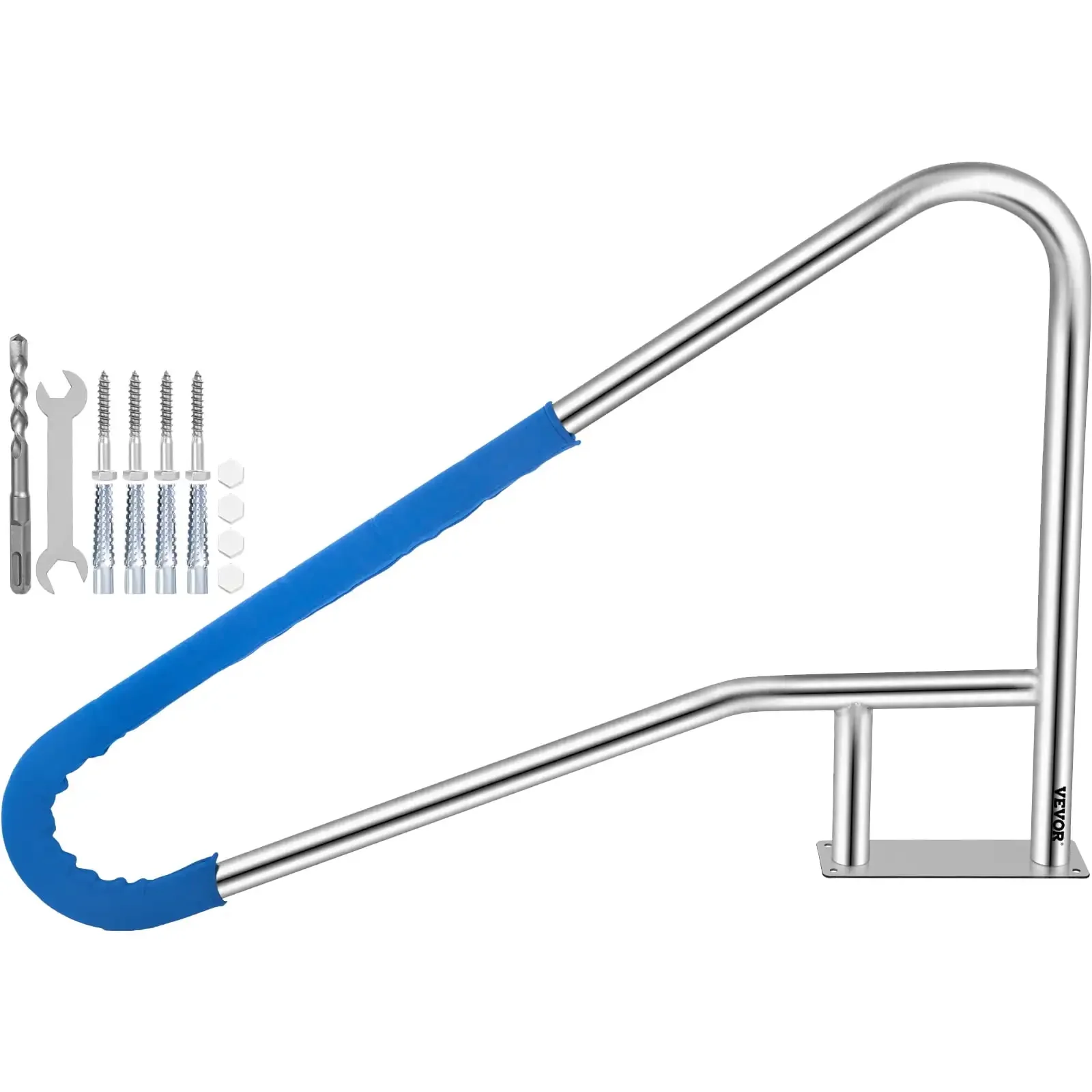 Trilho de piscina 54x36 "trilho de piscina 304 aço inoxidável 250lbs capacidade de carga prata corrimão de piscina à prova de ferrugem natação humanizada