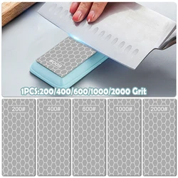 5PCS/Set Diamond Sharpening Stone Knife Sharpening Stone with Extra Fine Coarse Plate Non-slip Base 200/400/600/1000/2000 Grit