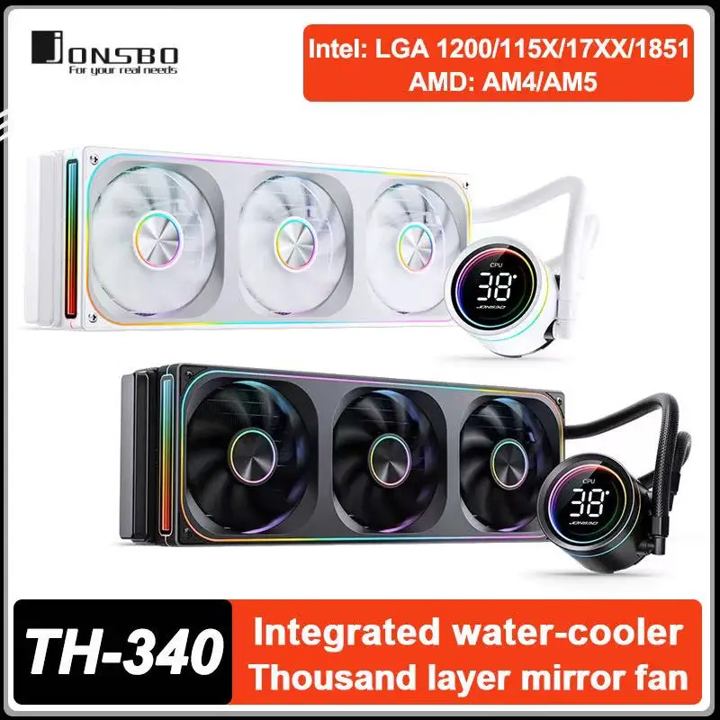 JONSBO TH-360 CPU Liquid Cooling Thousand Layer Mirror Fan Integrated Water-cooled LGA1700 1200 115X AM5 White Water Cooler