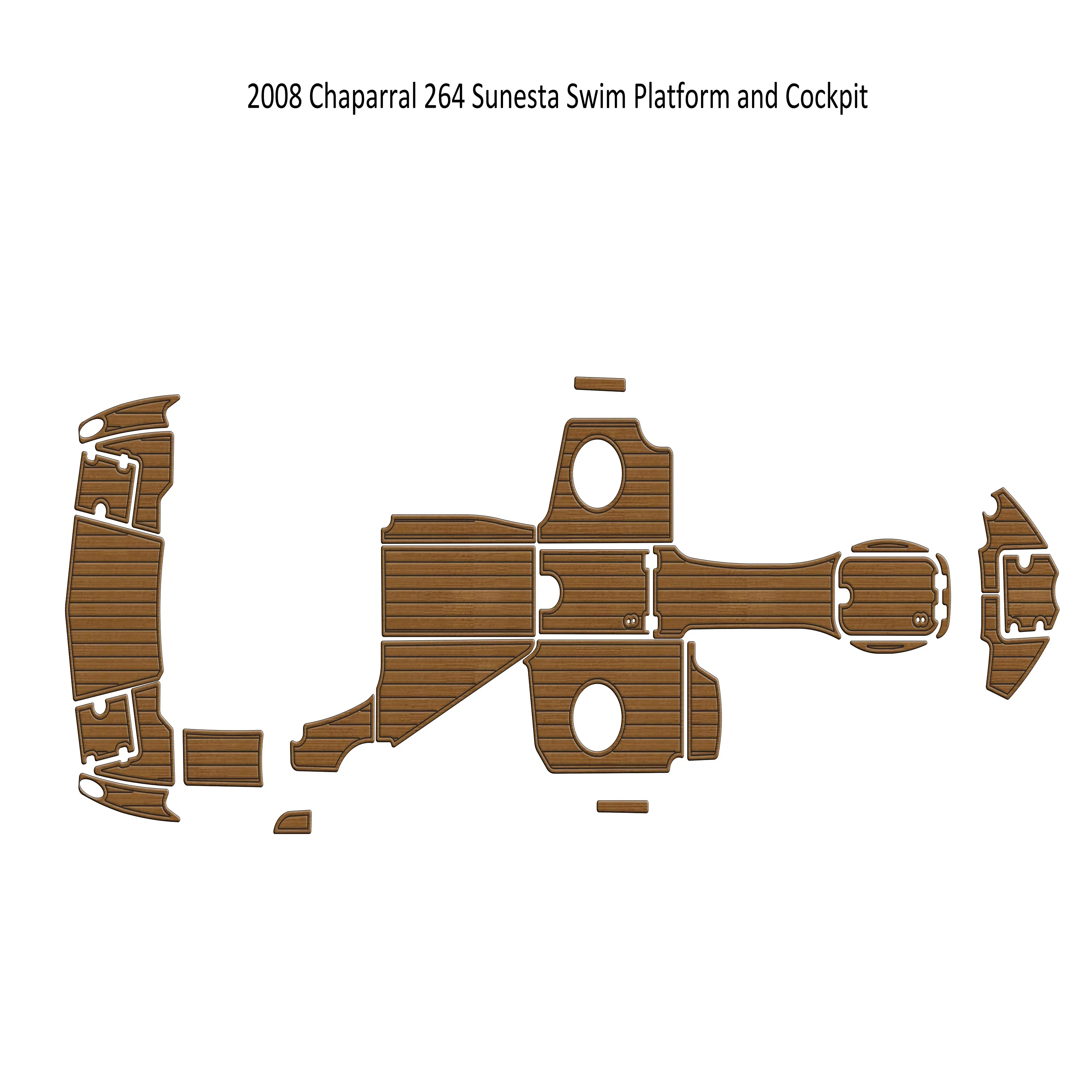 

Swim Platform Cockpit Boat EVA Teak Deck Floor Pad For 2008 Chaparral 264 Sunesta