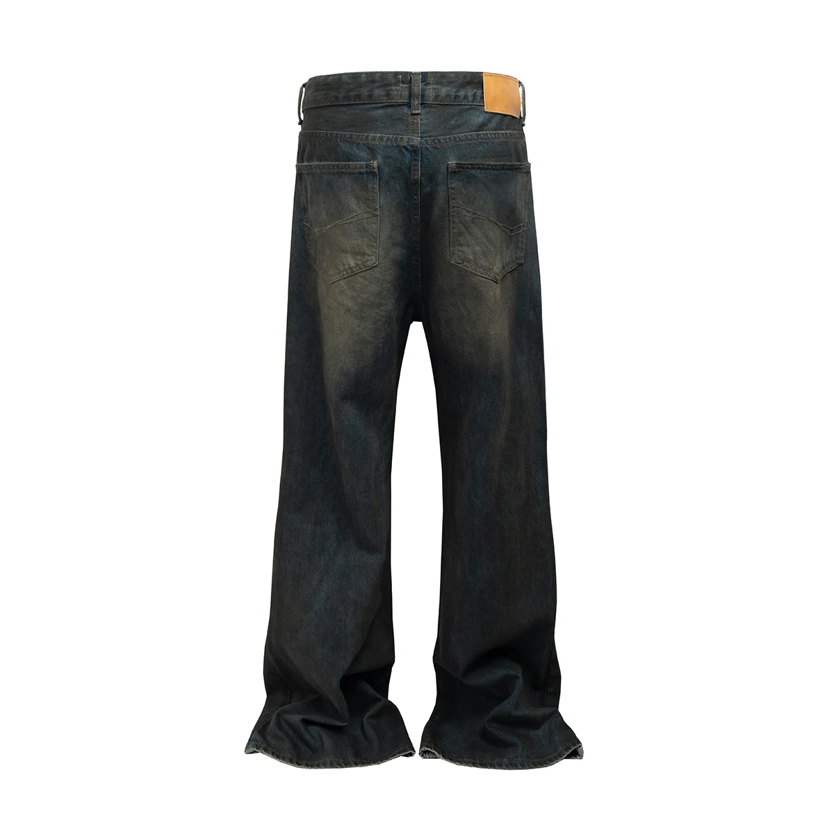 Pantalones vaqueros holgados rasgados azules lavados sucia desgastados para hombres pantalones vaqueros casuales rectos deshilachados pantalones cargo de gran tamaño