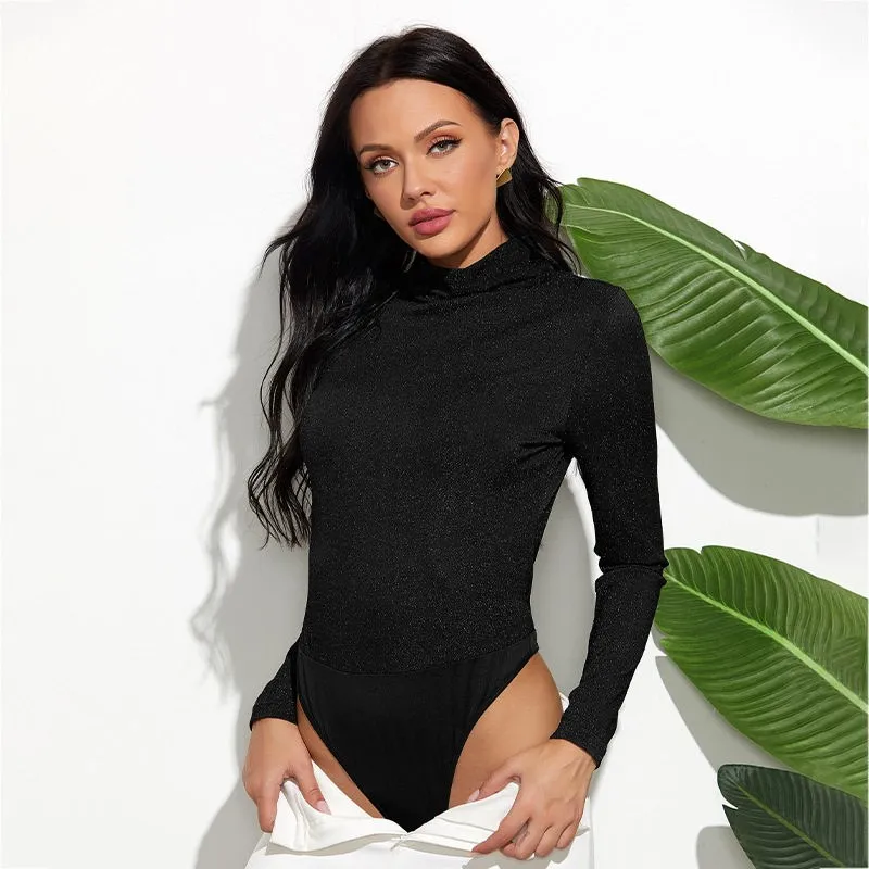 combinaisons-noires-en-soie-brillante-pour-femmes-decontractees-col-roule-mi-haut-manches-longues-sac-a-main-en-cuir-accessoire-de-mode-pour-femmes