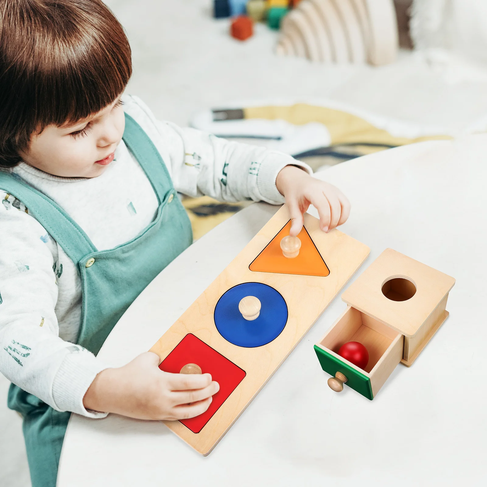 

1Set Montessori Box Wooden Ball Dropping Educational Game for Toddlers Box