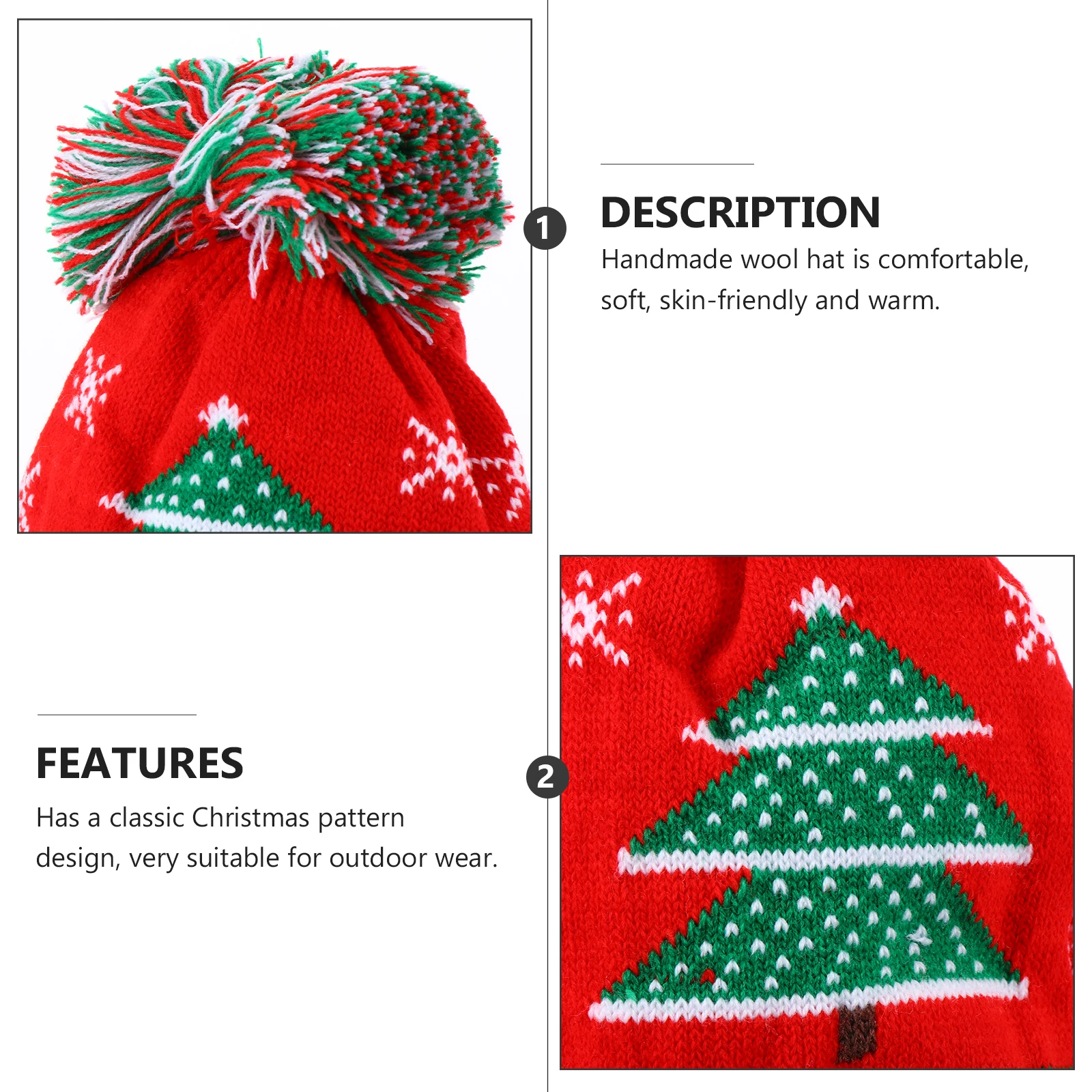 

Christmas Woolen Girls Soft Handmade Baby Warm Elastic Knitted Lovely Design Baby Hat Lovely Patterned Hat Knitted Yarn