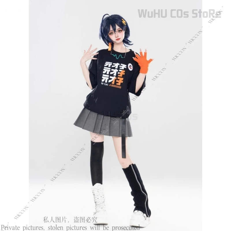 Game Zenless Zone Zero Anime Belle Cosplay Costume Wig Women Uniform Outfit Cos T-shirt Skirt Daily Outfit Halloween Party