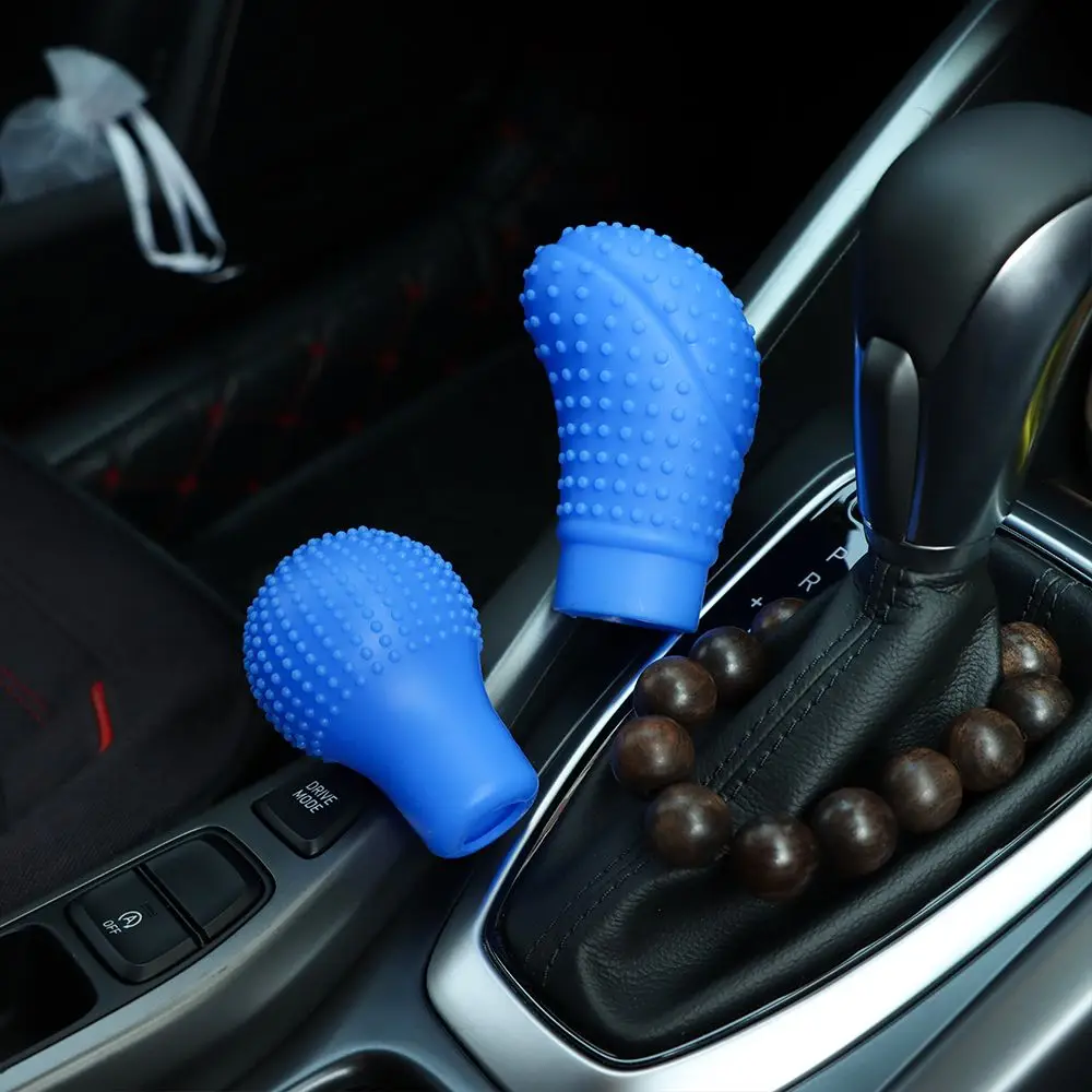 Non slip Auto Handball Gear Shift Knob Cover Gearshift Head Protector Silicone Handbrake Case