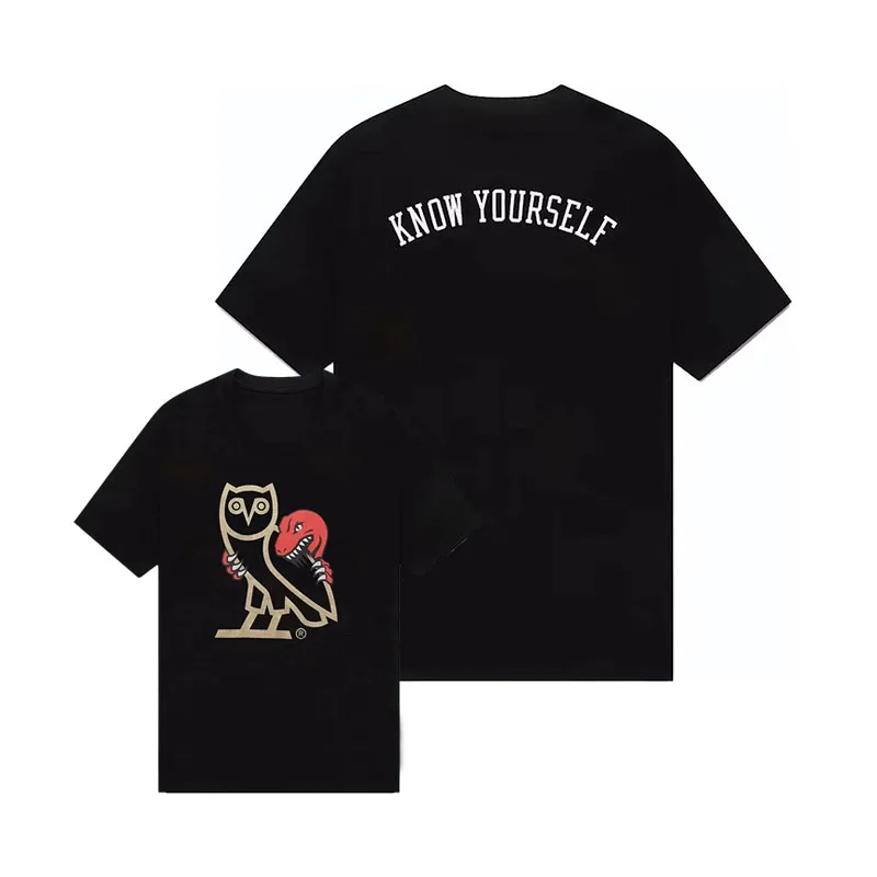 

2025 Classic Luxury Pure Cotton Clothing OVO Personalized Graphic Letter Printing Street Fashion Y2K Women Short-sleeved Top