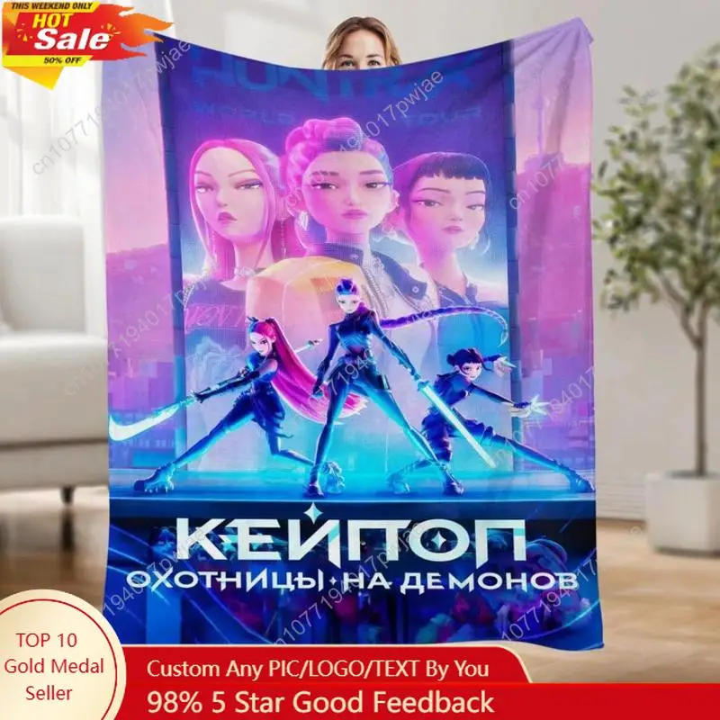 

Kpop Demon Hunters Blanket Saja Boys Blanket Kpop Demon Hunters Movie Blanket Gift K-Pop Fans Huntrx Saja Boys Custom blankets