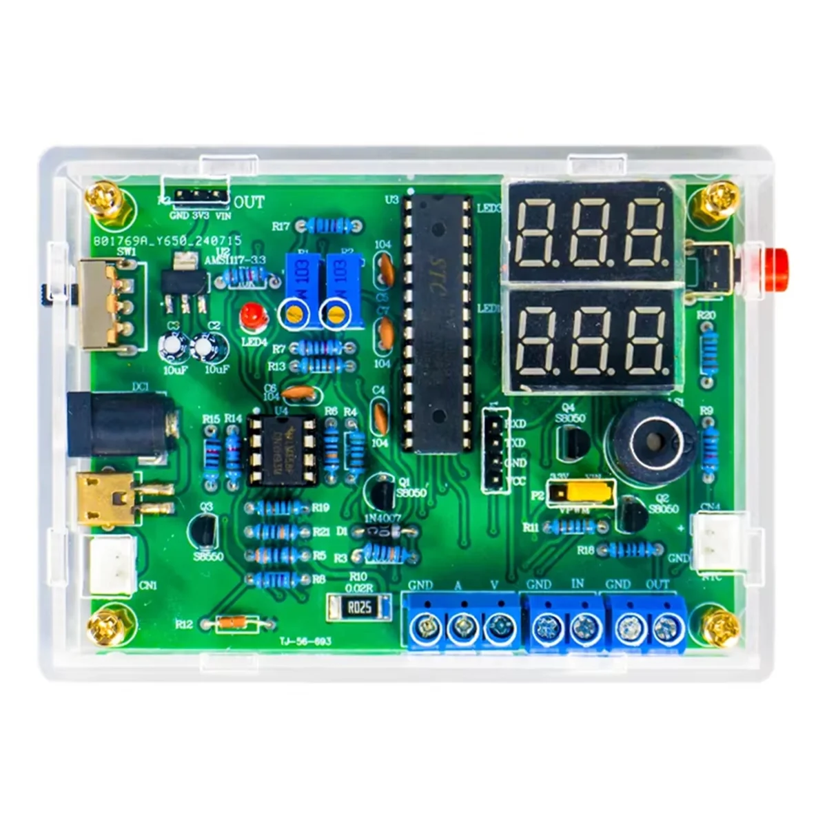 A72P Multi-Function Meter DIY Soldering Kit Voltage Current Temperature Measurement PWM Signal Generator Loose Parts No Shell