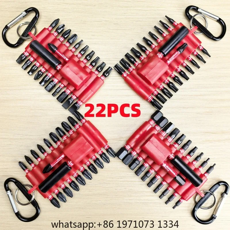 22PCS Impact Driver Bit Set S2 Steel Phillips Hex Torx Screwdriver Bits Magnetic Power Drill Tool Kit Shock Resistant Bit Set