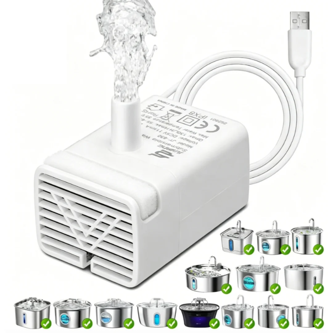 Bomba de Repuesto para Bebedero de Agua para Gatos, Ultra Silenciosa, JY-830/840, Motor Sumergible, Bomba Dispensadora para Perros, para Bebedero de Acero Inoxidable