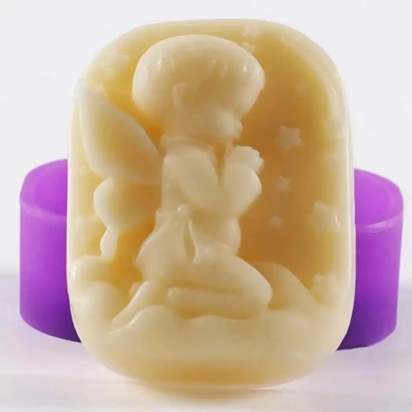 1 Pcs New Angel Boy Soap Handmade Soap Mold Silicone Cake Ice Modeling Tool Pastry Arts Decorative Soap Molds For Soap Making