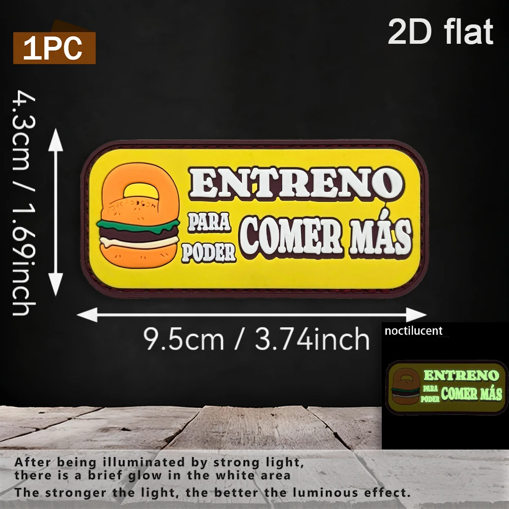 1Pc/2Pcs/3Pcs Optional Fun Food Art Elements Pvc Patch Badge with Glow-In-The-Dark Effect, Reusable and Removable, for Clothing, Bags, and Personal Items Decoration, Includes Fleece Backing