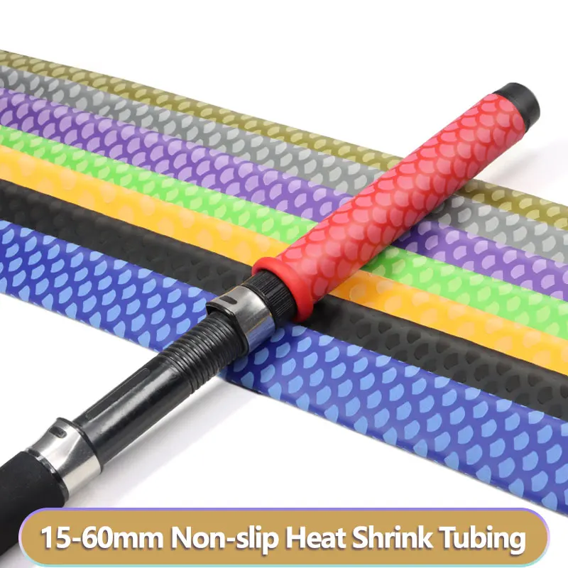 15mm-45mm Non-slip Heat Shrink Tube 1m/pc Fishing Rod DIY Fish Scale Handle Insulation Waterproof Racket Handle Grip Wrap Tubing