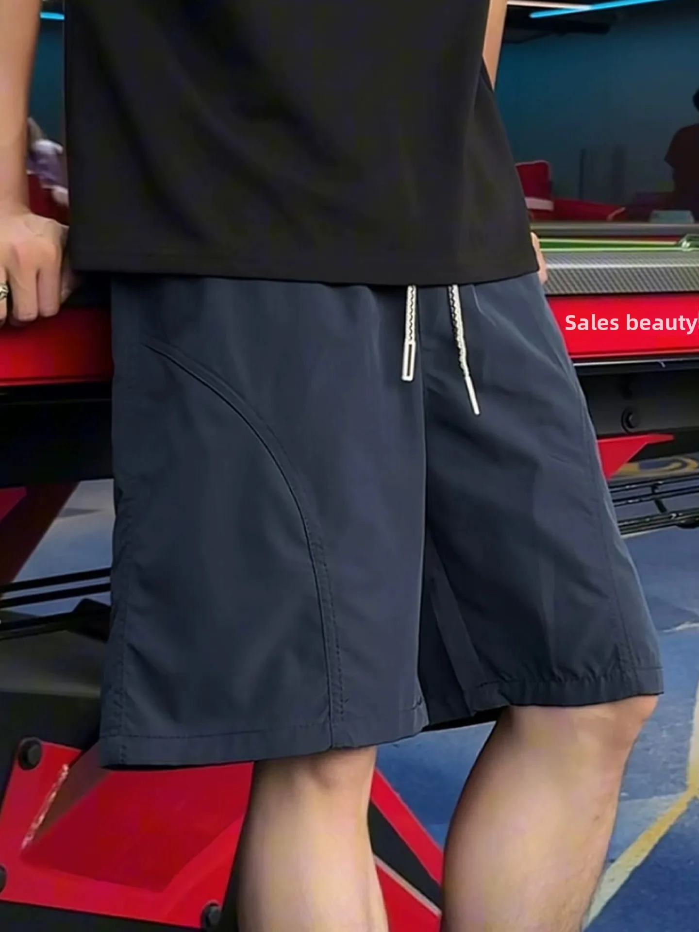 

Qui Dry Sports orts Men's Summer Outdoor Wear American Slant Cut Ice Silk Straight Leg Casual Four Five orts