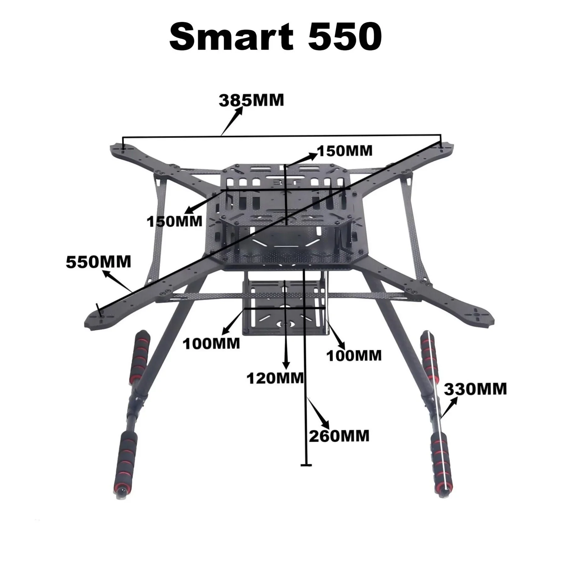 Cadre de Drone FPV en Fiber de carbone ZD550 550mm, Kit quadrirotor avec train d'atterrissage Compatible pour APM Pixhawk Ardupilot