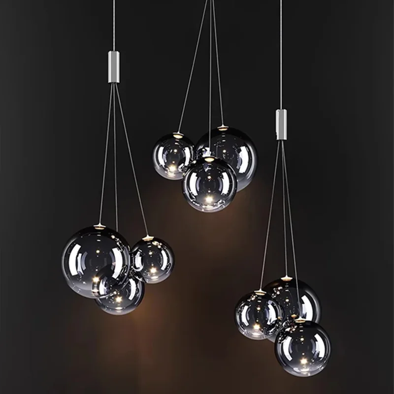Nordic Glass Bubbles Chandeliers LED colorful pendant lights Personality Interior Dining Room Restaurant hanging bedside lights