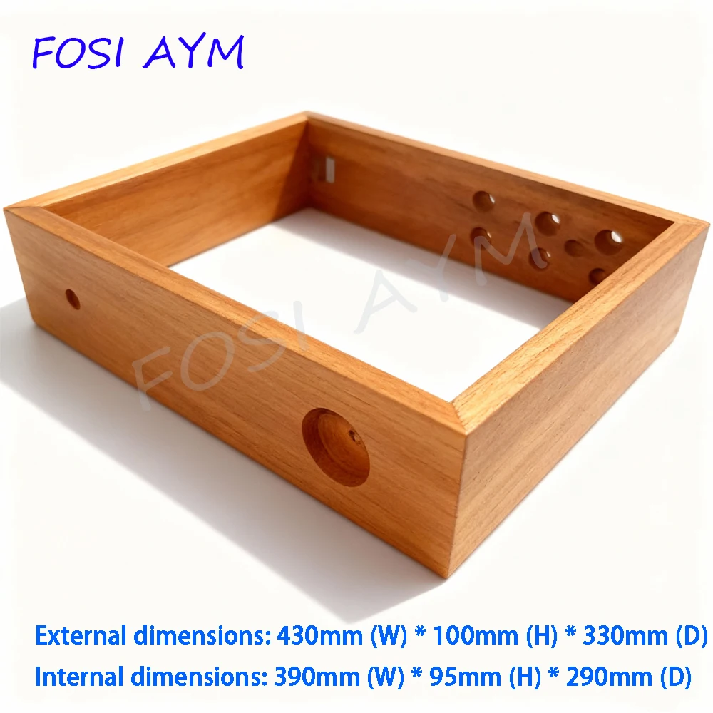 

430*100*330mm FOSI AYM Teak Frame Amplifier Chassis Preamplifier Solid Wood Chassis Vacuum Tube Amplifier Case Shell DIY Box