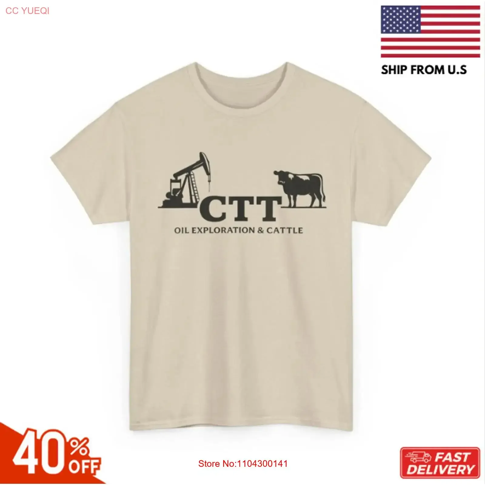 CTT Oil Exploration and Cattle T Shirt reprint sale 40 off hot item funny meme vintage Washed Breathable Versatile Comfortable
