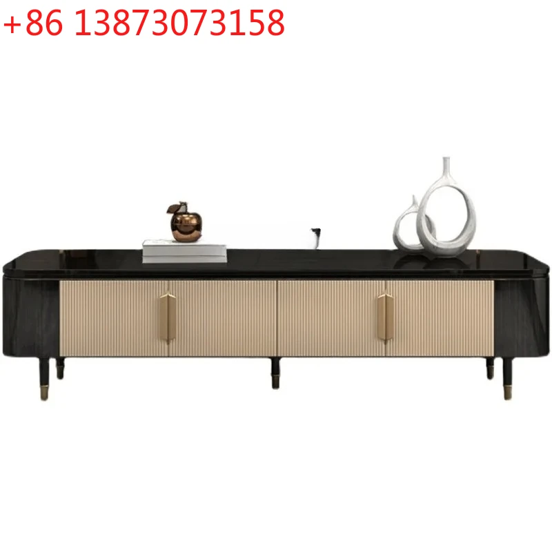 

American living room floor cabinet low cabinet modern simple light luxury solid wood TV cabinet coffee table combination