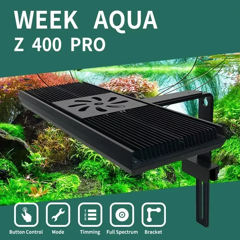 WEEK AQUA Z400D PRO RGB+UV Height Adjustable High Quality Sunrise and Sunset Freshwater Fish Tank LED Aquarium Lamp