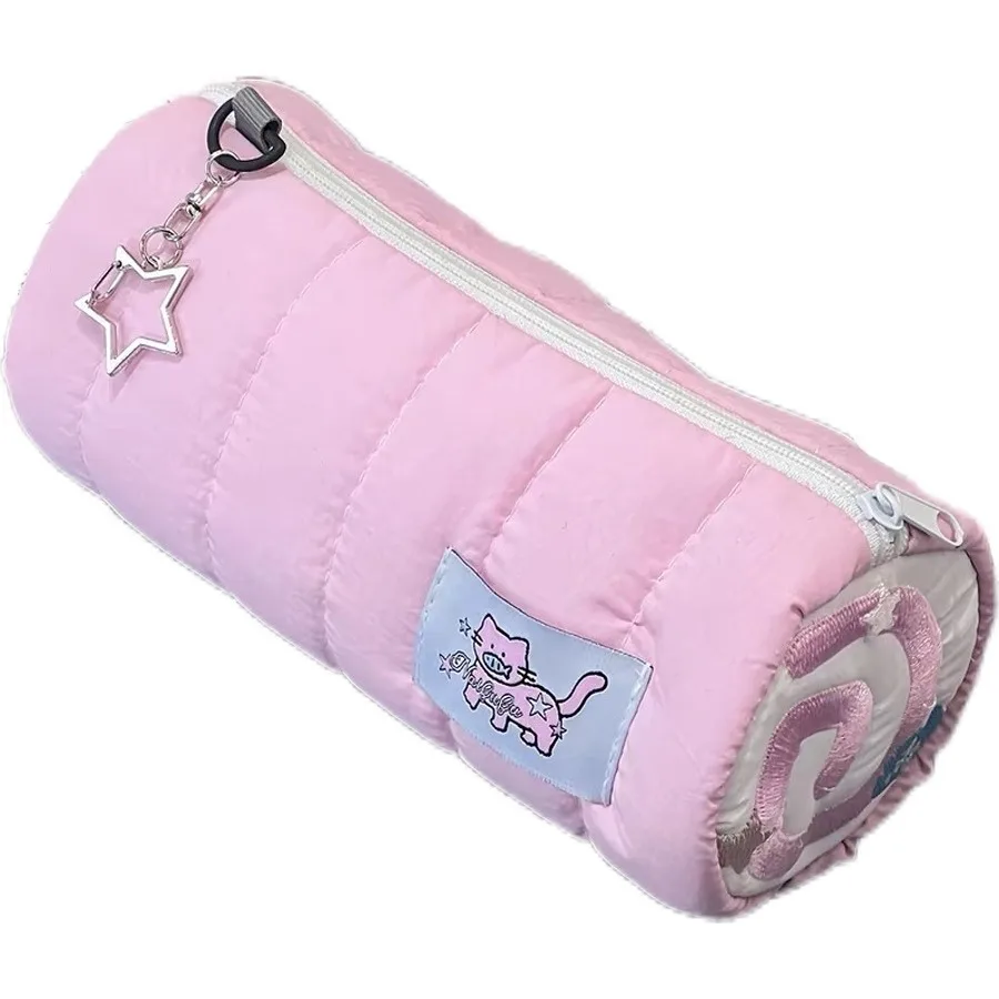 Astuccio portasciugamani rosa astuccio per matite Kawaii Soft Pen Storage Bag sacchetto cosmetico cartone animato cancelleria per studenti di grande