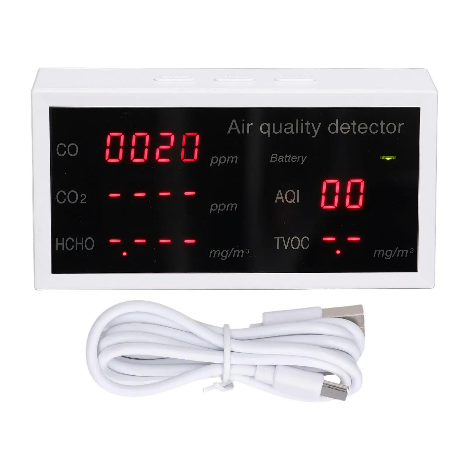 Portable 5-in-1 Indoor Air Quality Monitor - CO2 Detector for public Spaces, Easy Operation & Wide Application