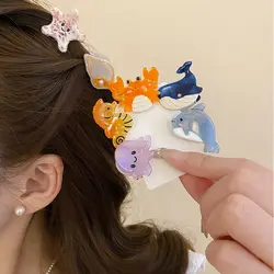 Creative Marine Organism Hairpins Interesting Cute Cartoon Small Hair Clip Starfish Jellyfish Mini Hair Accessories For Girls