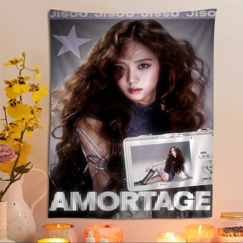 Певица J-Jisoo A-AMORTAGE мультяшный гобелен хиппи цветок настенные ковры Декор в общежитии искусство домашний декор