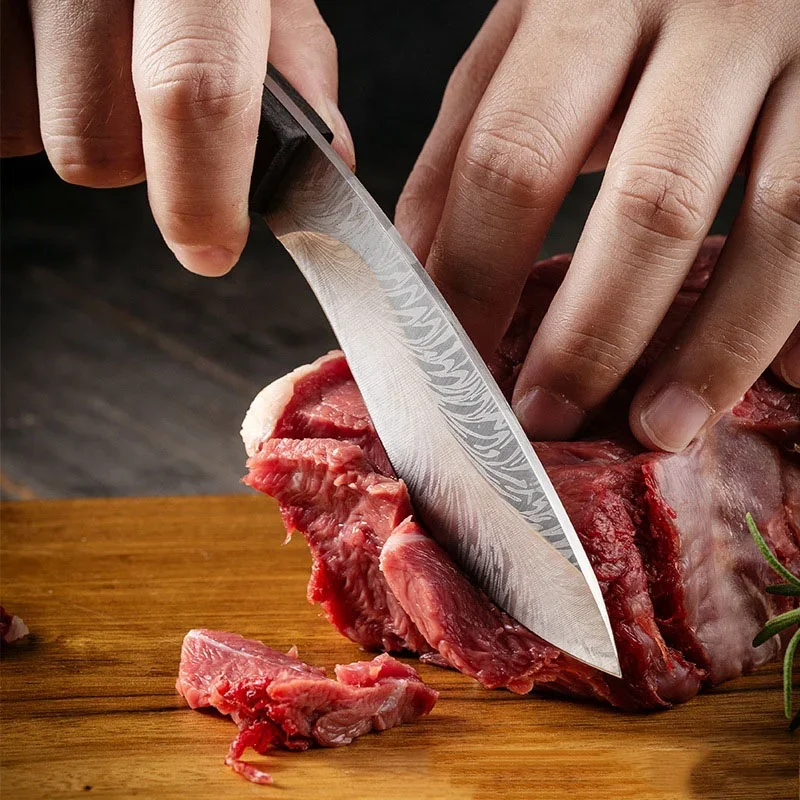 Mongolian Meat Eating Knife Handmade Forged-Knife Sheep-Knife Stainless Steel Fruit Boning-Knife Cleaver Kitchen Butcher-Knife