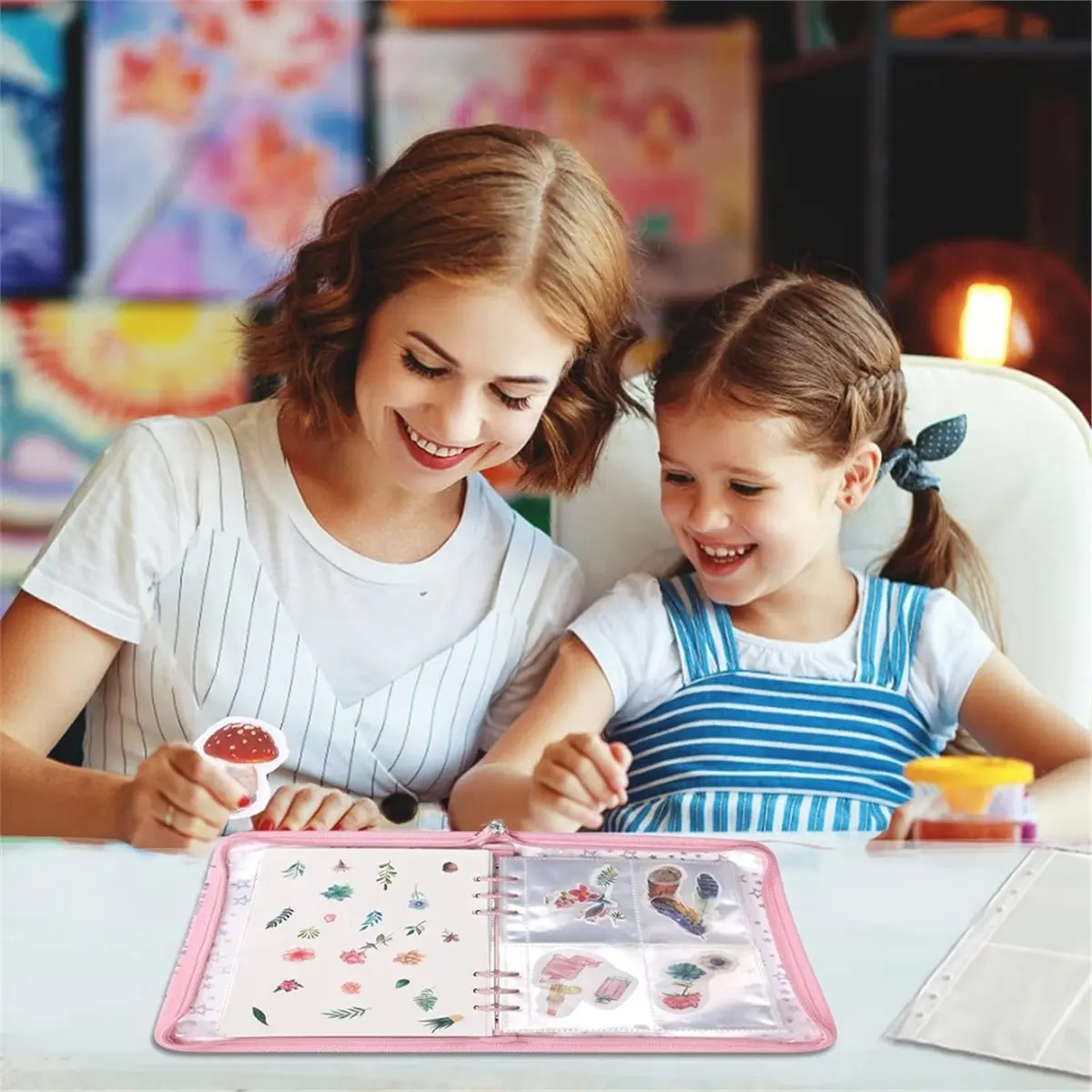 Sticker Storage Organizer,A5 Sticker Collecting Book Album Holder Binder 140 Pockets Sleeves 20 Sheets Release Paper