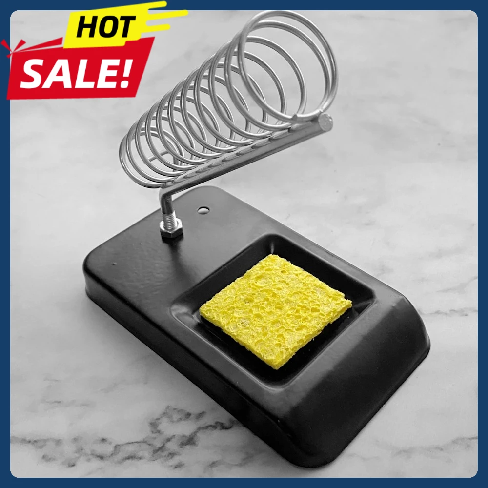 Soldering Iron Stand Portable Holder Soldering Tin Stand with Welding Cleaning Sponge Electric Soldering Iron Accessories