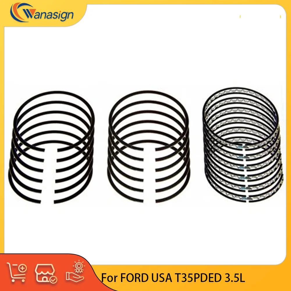 Engine Parts Piston Rings Set Fit 3.5 L V6 Gas For FORD USA T35PDED 3.5L 6cyl EDGE AT4Z6148C