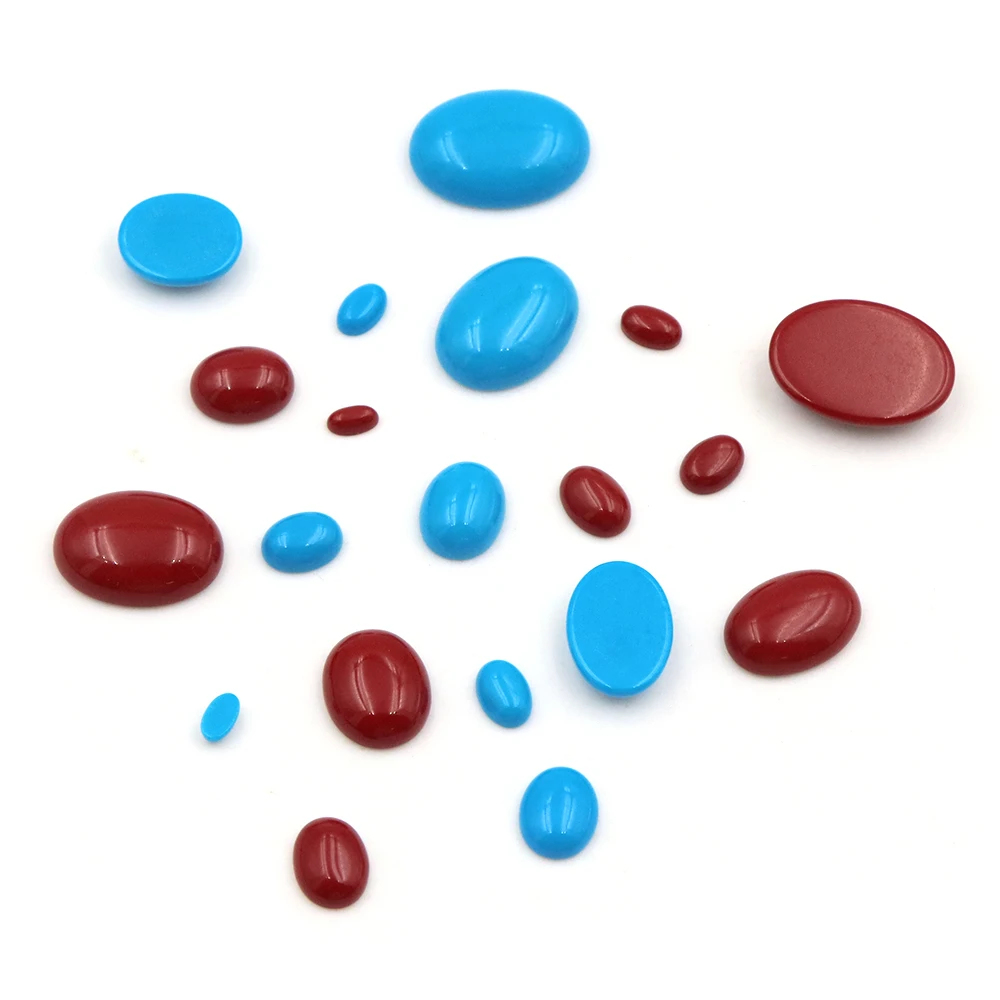 Wholesale Oval Flat Turquoise Cabochon Beads DIY Ring Jewelry Healing Crystal Crafts Making Toys Cute Bear Dolls Eyes Accessorie