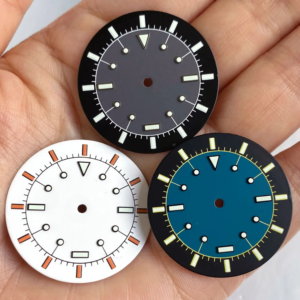 New 33.5mm Watch Dial White Blue Black Face Luminous Marks for NH35 NH36 ETA 2824 Miyota 8215 Watches Accessories Watch Parts