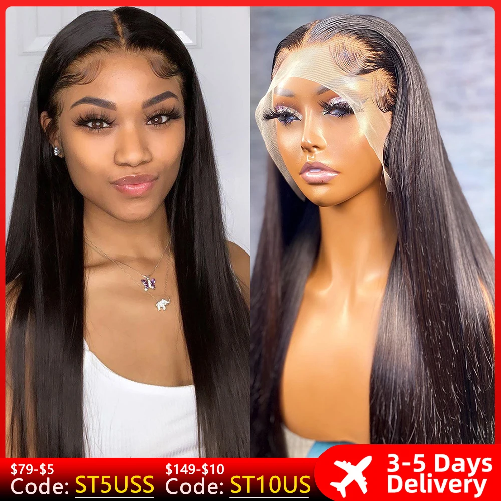 30 Inch Straight Lace Front Wig Brazilian Preplucked Wigs For Black Women Human Hair On Sale Clearance 13x4 Lace Frontal Wig