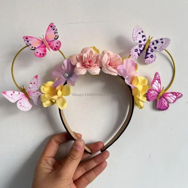 Eye-catching Butterfly Floral Crowns For Kids Photography Props And Parties