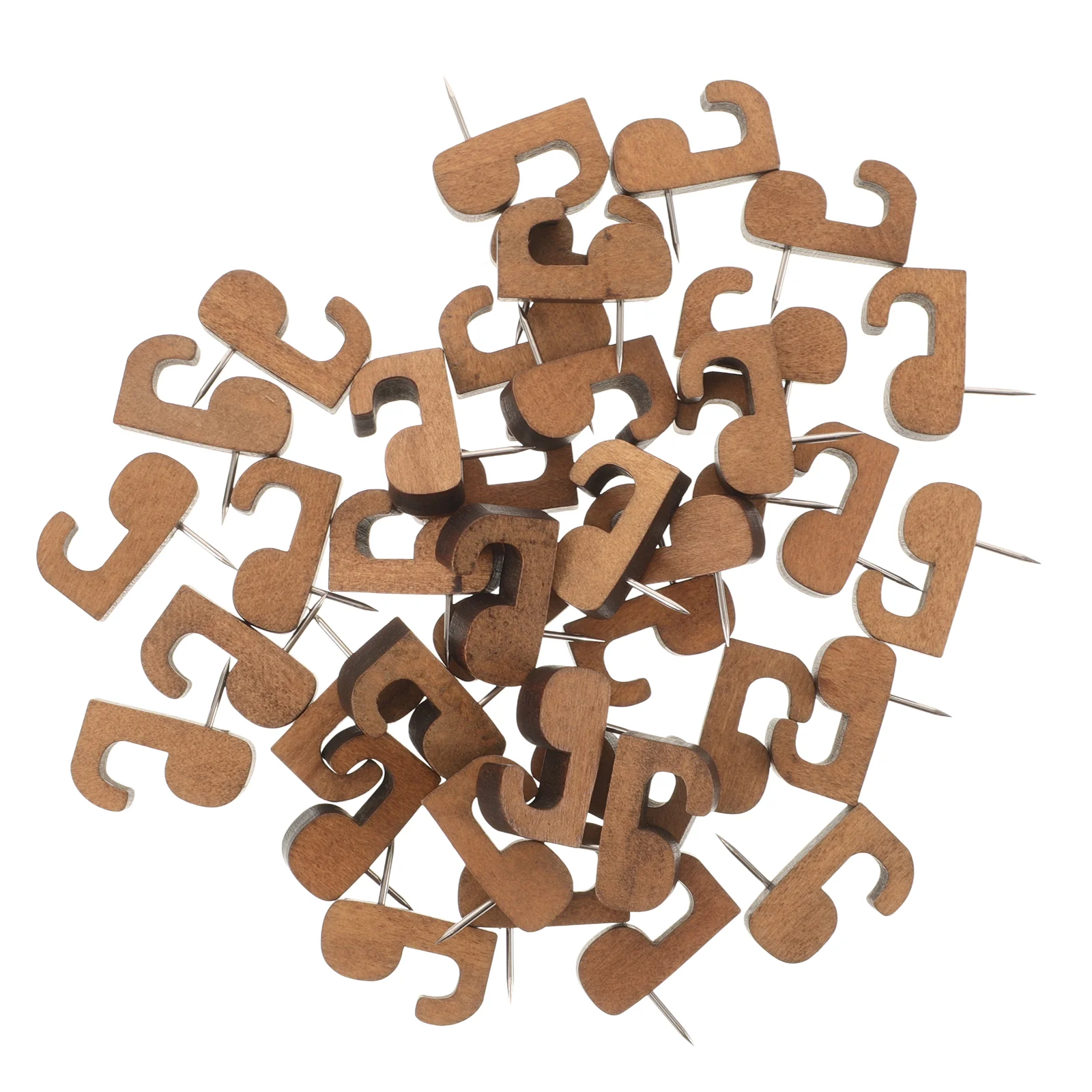

40 Pcs Wooden Hook Thumbtack Oil Painting Wall Hooks Map Pin Push Clips Pins for Steel Wire Hanging Clothes
