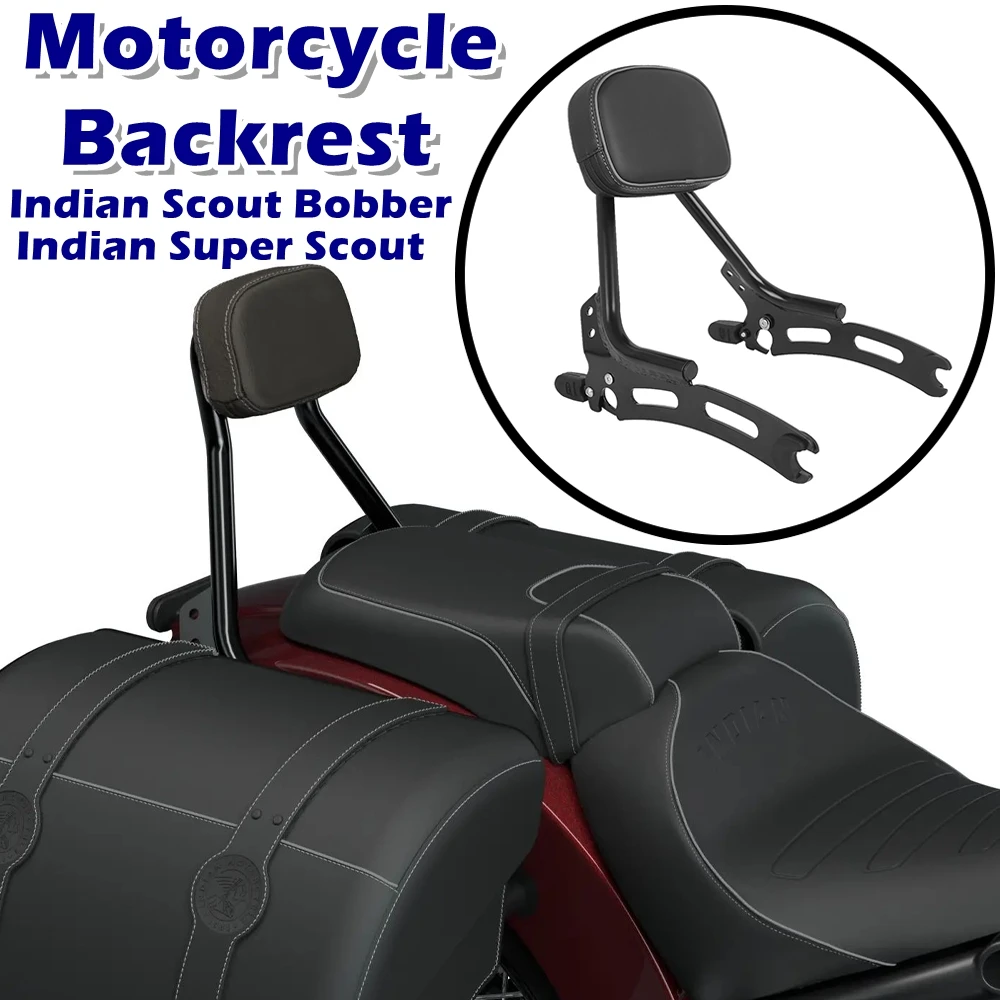 Dossier de moto siège passager arrière porte-bagages Sissy Bar Pad pour Indian Scout Bobber Super Scout 2025